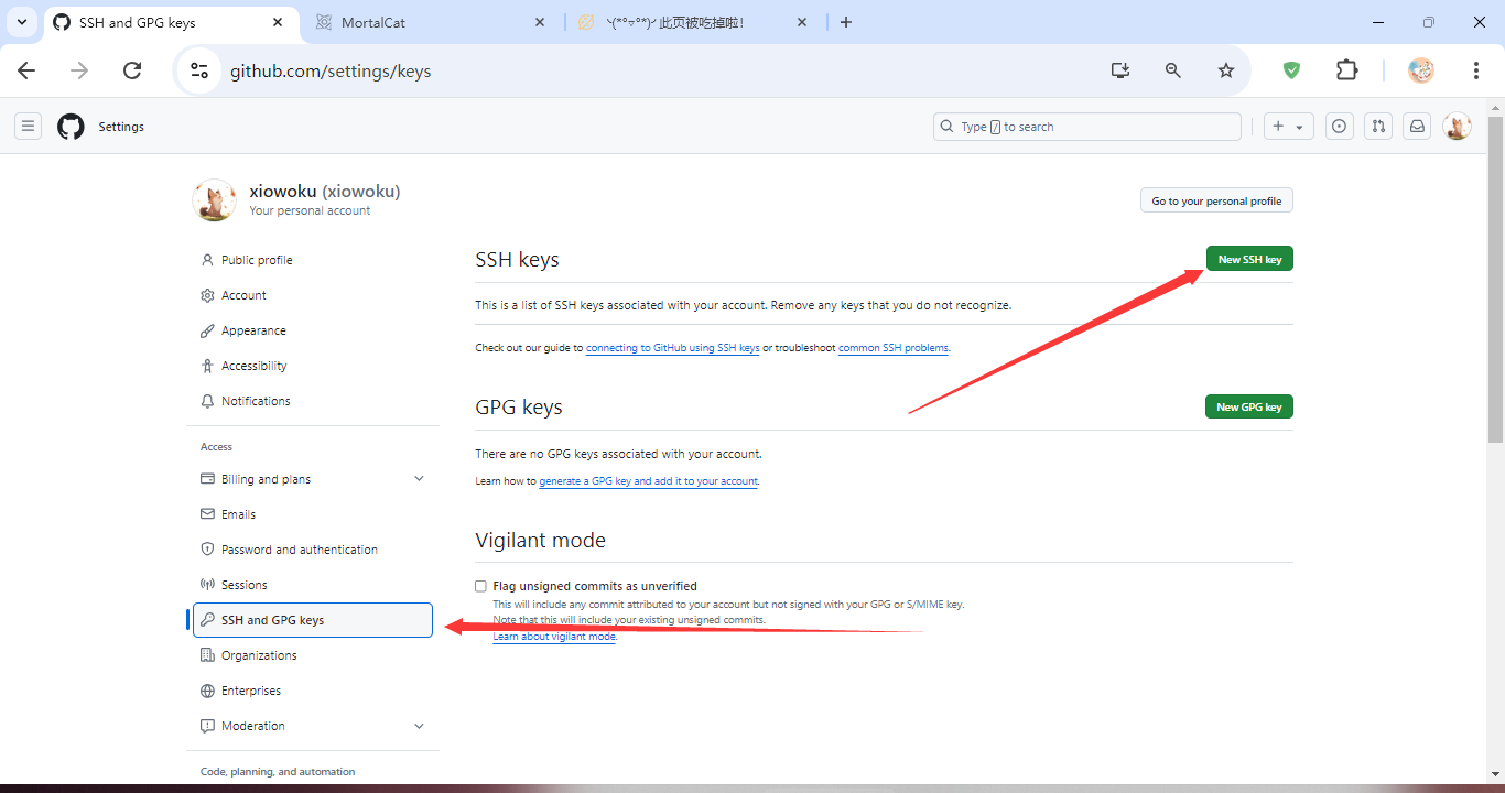 SSH and GPG Keys